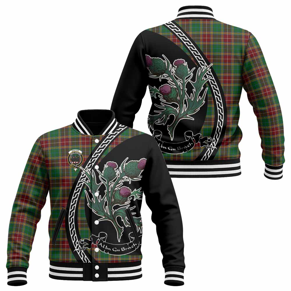 Baxter Family Crest Tartan Baseball Jacket Alba Thistle Inspired - Tartan Vibes Clothing