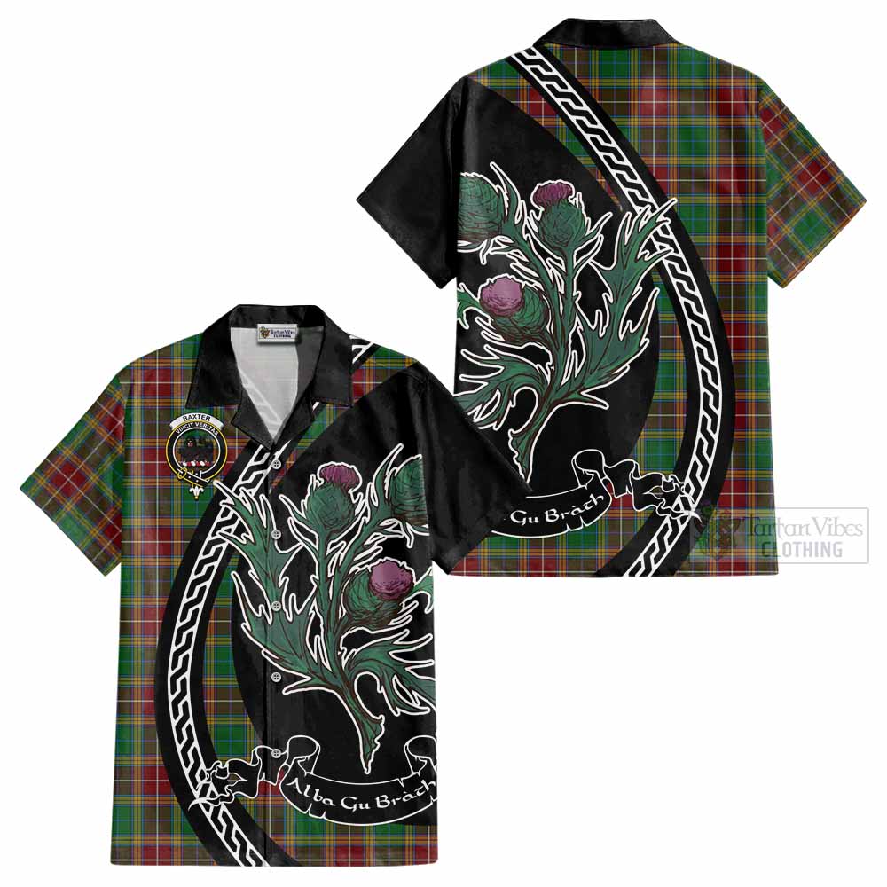 Baxter Family Crest Tartan Cotton Hawaiian Shirt Alba Thistle Inspired - Tartan Vibes Clothing