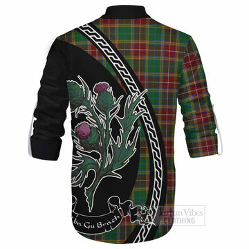 Baxter Family Crest Tartan Ghillie Shirt Alba Thistle Inspired