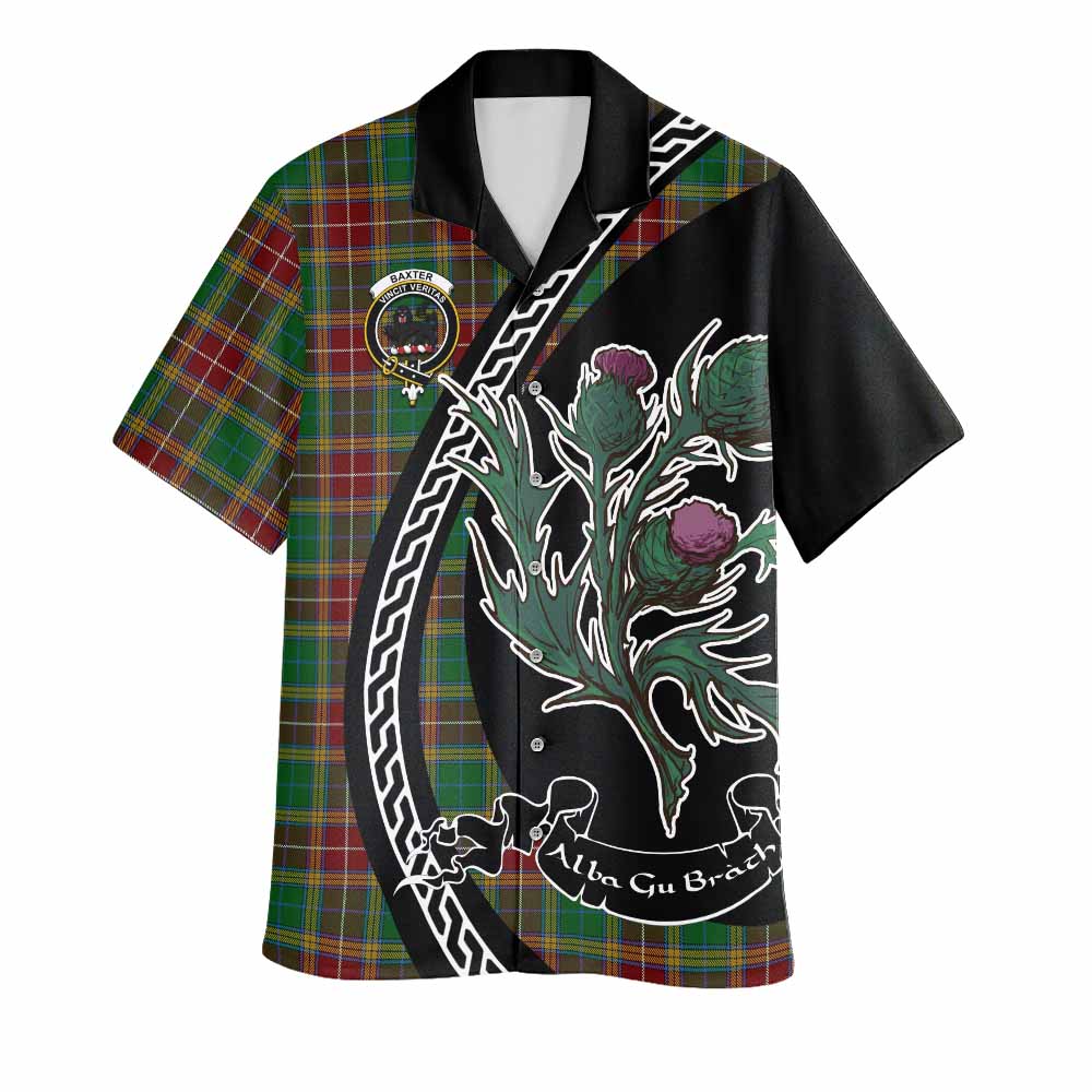 Baxter Family Crest Tartan Hawaiian Shirt Alba Thistle Inspired - Tartan Vibes Clothing