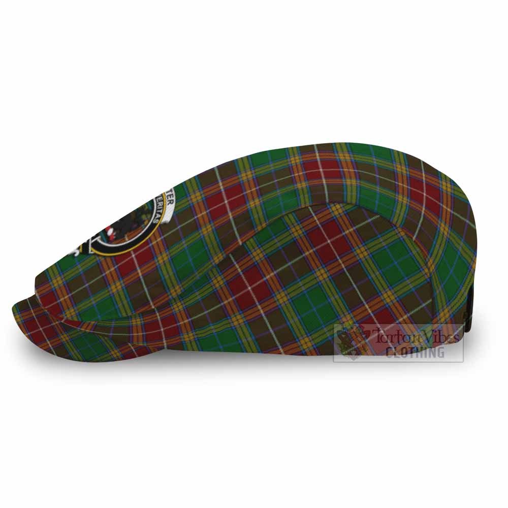 Baxter Family Crest Tartan Jeff Cap, Tartan Flat Cap