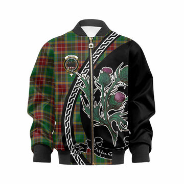 Baxter Family Crest Tartan Kid Bomber Jacket Alba Thistle Inspired
