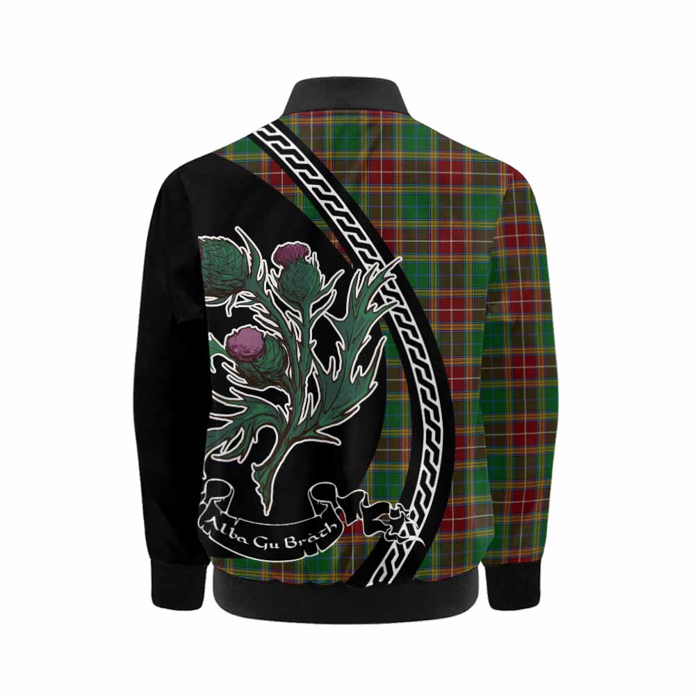 Baxter Family Crest Tartan Kid Bomber Jacket Alba Thistle Inspired - Tartan Vibes Clothing