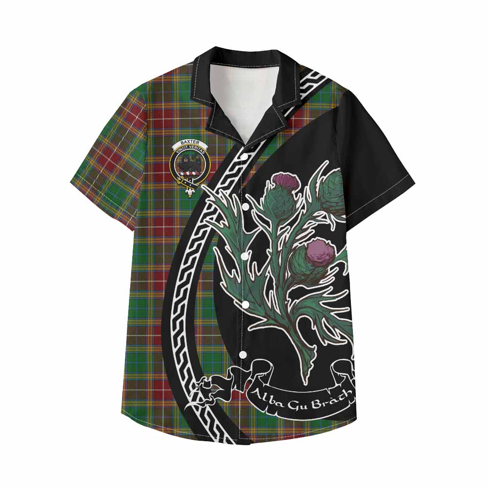 Baxter Family Crest Tartan Kid Hawaiian Shirt Alba Thistle Inspired - Tartan Vibes Clothing