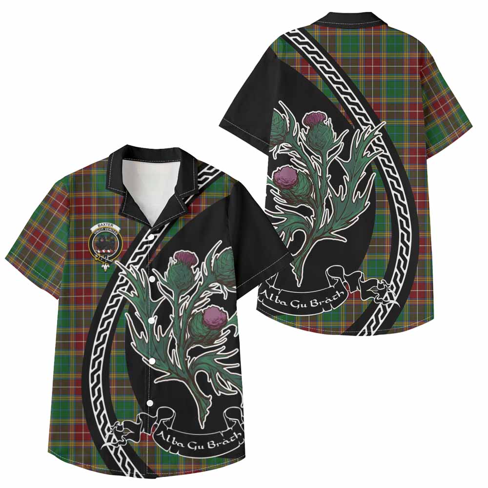 Baxter Family Crest Tartan Kid Hawaiian Shirt Alba Thistle Inspired - Tartan Vibes Clothing