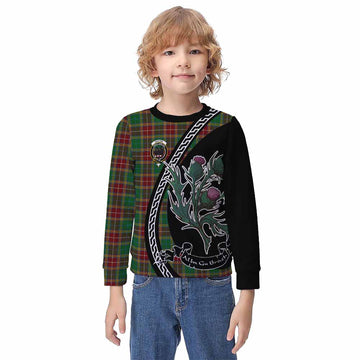 Baxter Family Crest Tartan Kid Knitted Sweatshirt Alba Thistle Inspired