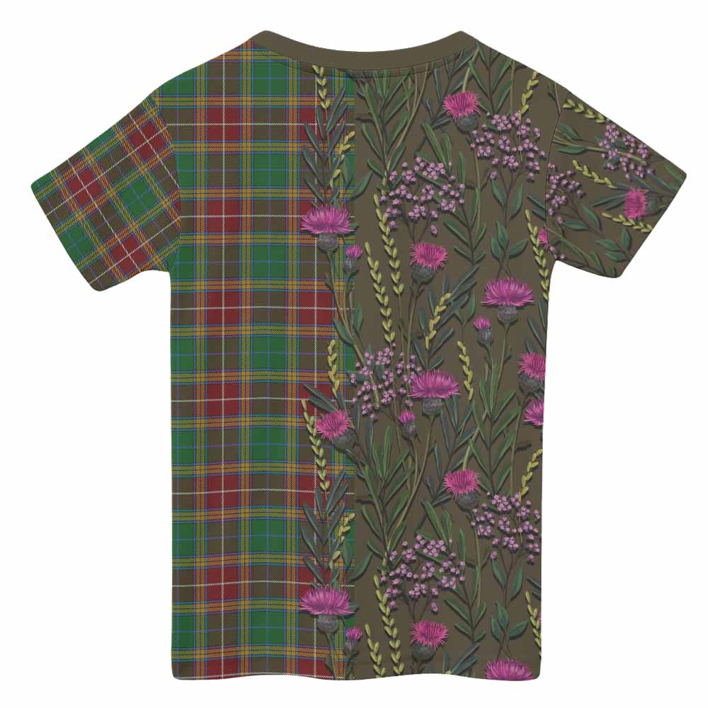 Baxter Family Crest Tartan Kid T-shirt Scottish Thistle Flower Pattern Half Style - Tartan Vibes Clothing