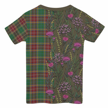 Baxter Family Crest Tartan Kid T-shirt Scottish Thistle Flower Pattern Half Style - Tartan Vibes Clothing