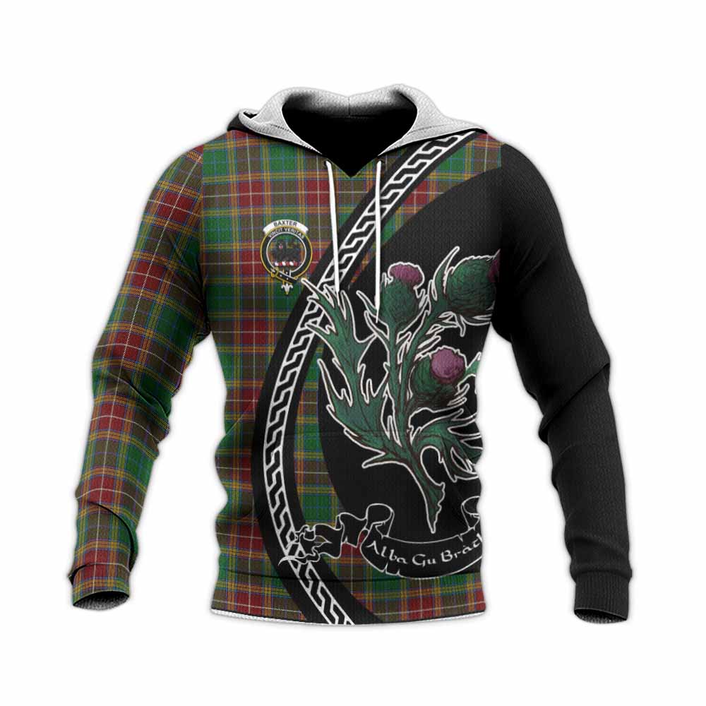 Baxter Family Crest Tartan Knitted Hoodie Alba Thistle Inspired - Tartan Vibes Clothing