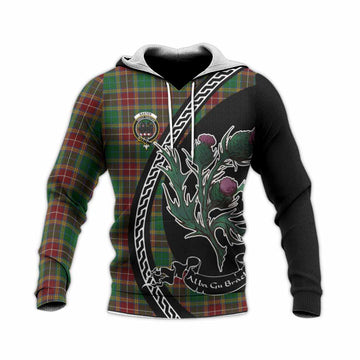Baxter Family Crest Tartan Knitted Hoodie Alba Thistle Inspired