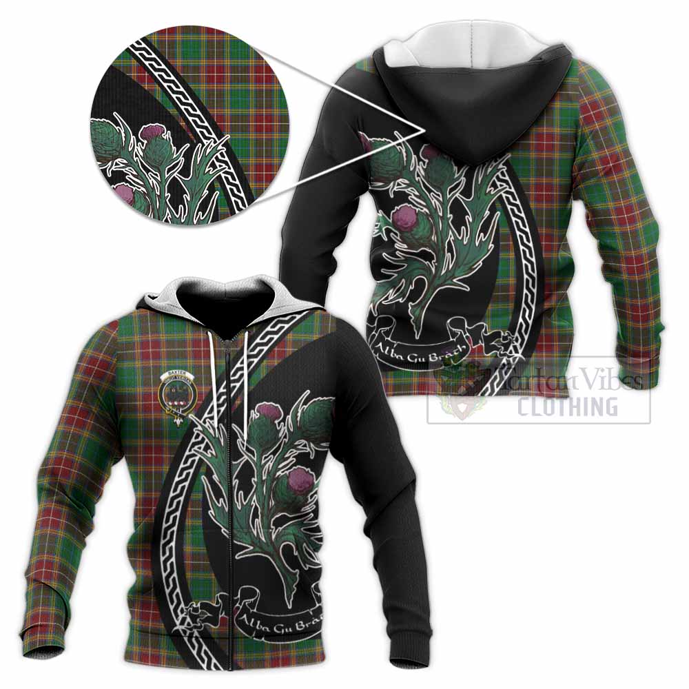 Baxter Family Crest Tartan Knitted Hoodie Alba Thistle Inspired - Tartan Vibes Clothing