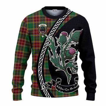 Baxter Family Crest Tartan Knitted Sweater Alba Thistle Inspired