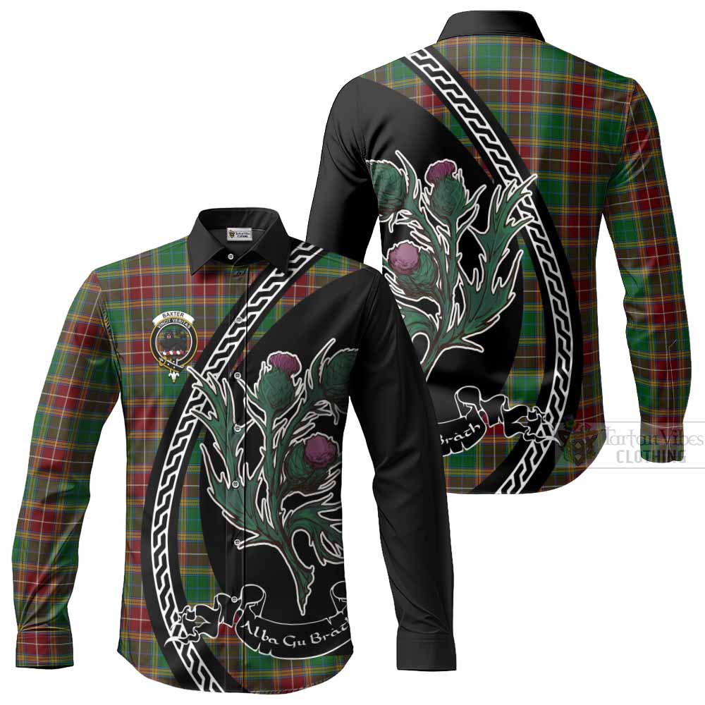 Baxter Family Crest Tartan Long Sleeve Button Shirts Alba Thistle Inspired - Tartan Vibes Clothing