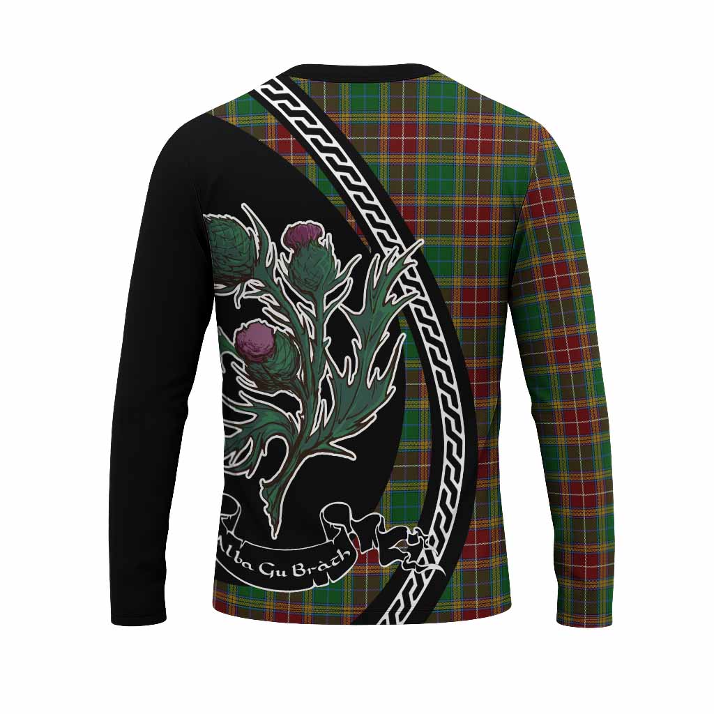Baxter Family Crest Tartan Long Sleeve T-Shirt Alba Thistle Inspired - Tartan Vibes Clothing