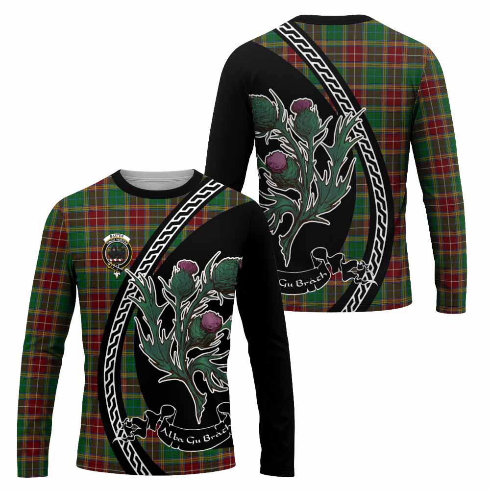 Baxter Family Crest Tartan Long Sleeve T-Shirt Alba Thistle Inspired - Tartan Vibes Clothing