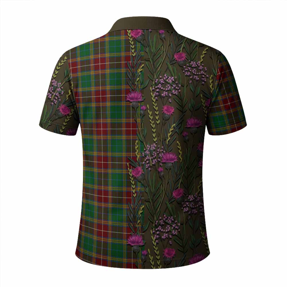 Baxter Family Crest Tartan Polo Shirt Scottish Thistle Flower Pattern Half Style - Tartan Vibes Clothing