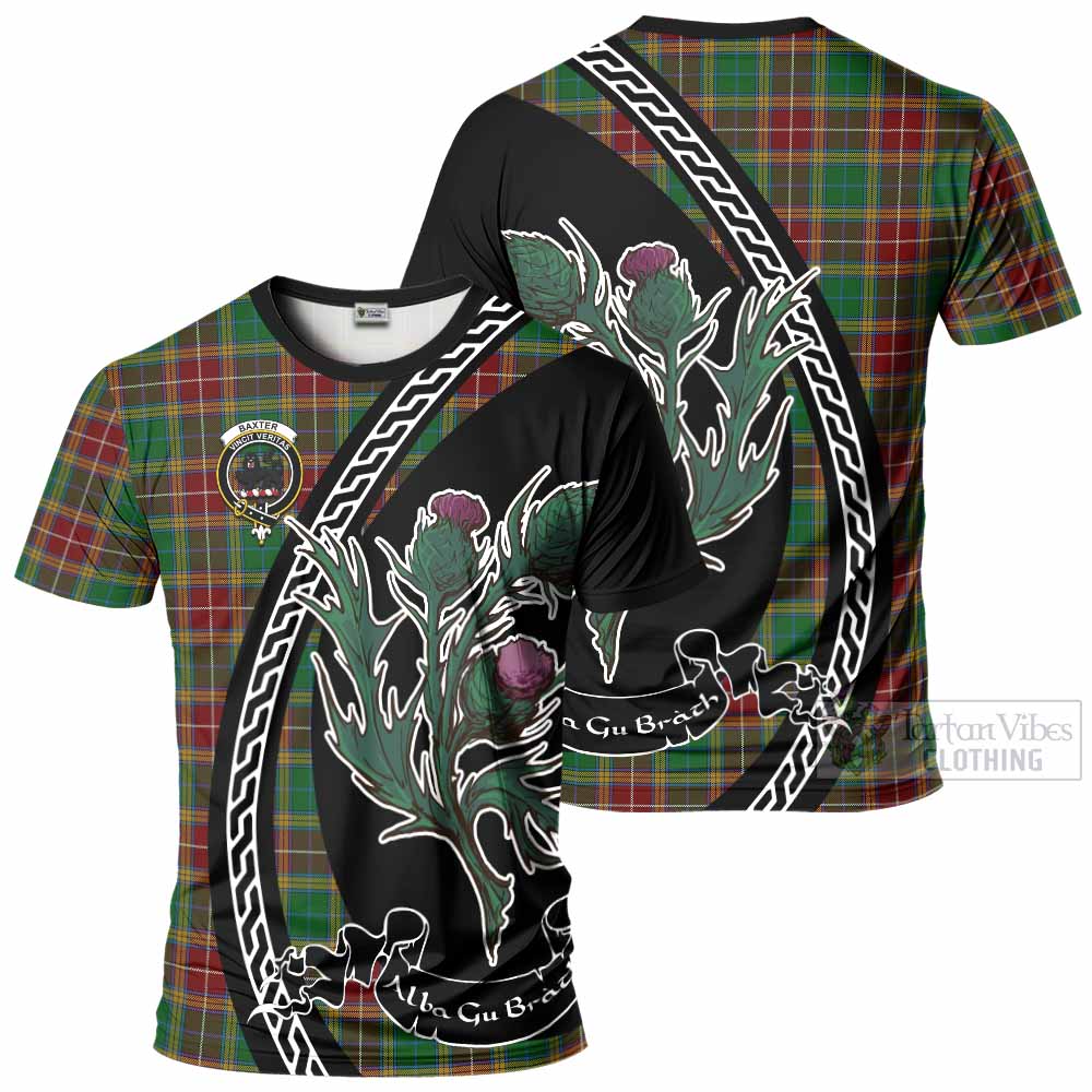 Baxter Family Crest Tartan T-Shirt Alba Thistle Inspired - Tartan Vibes Clothing