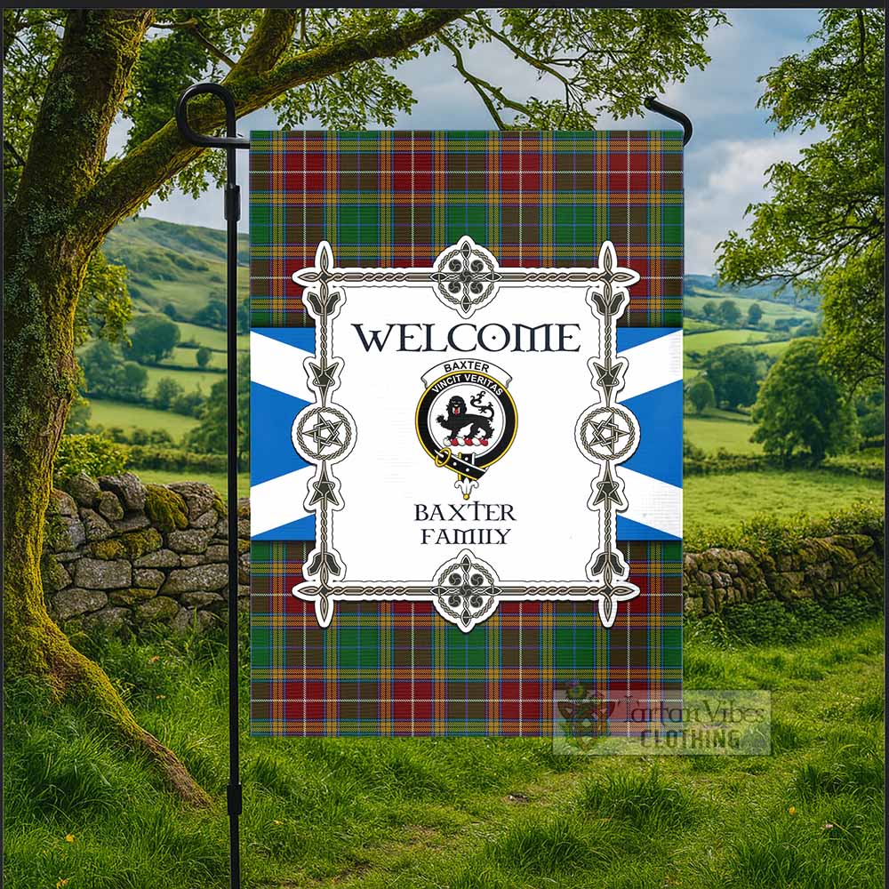 Baxter Family Crest Tartan Welcome Garden Flag Saltire Harmony Style - Tartan Vibes Clothing
