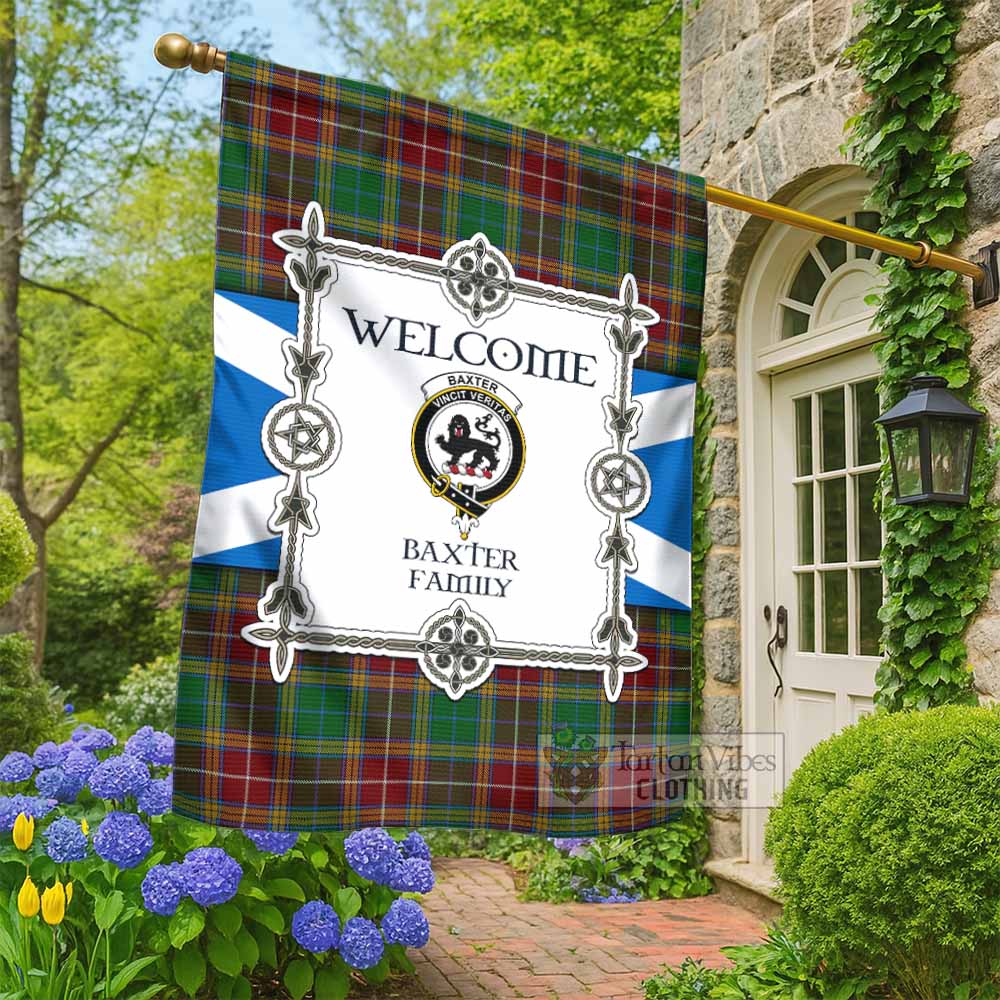Baxter Family Crest Tartan Welcome Garden Flag Saltire Harmony Style - Tartan Vibes Clothing