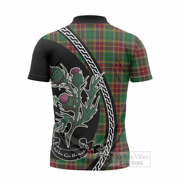Baxter Family Crest Tartan Zipper Polo Shirt Alba Thistle Inspired