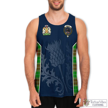Baxter Modern Tartan Men's Tanks Top with Family Crest and Scottish Thistle Vibes Sport Style