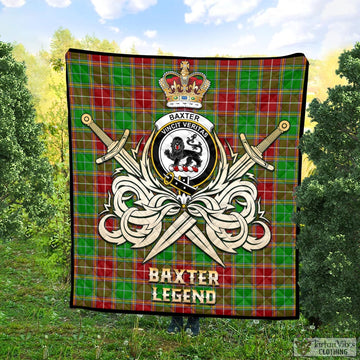 Baxter Modern Tartan Quilt with Clan Crest and the Golden Sword of Courageous Legacy