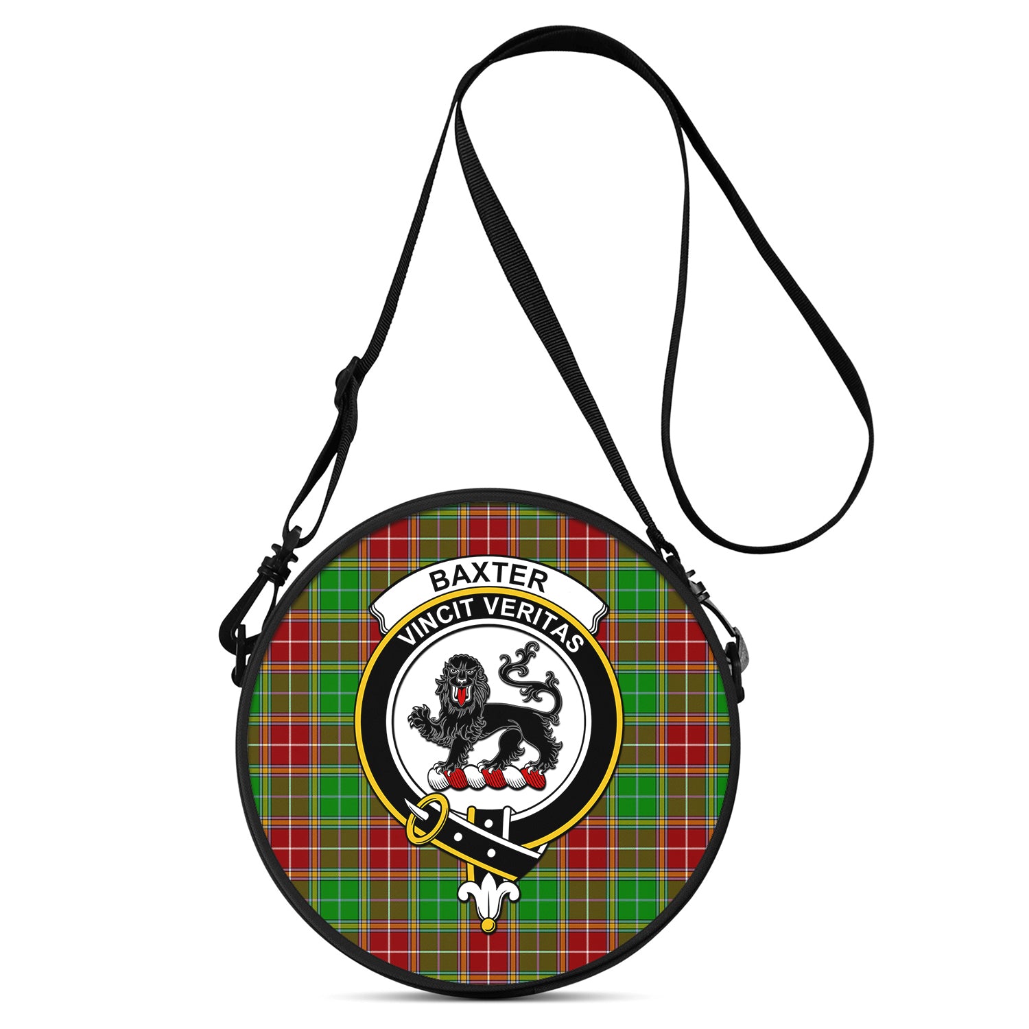 Baxter Modern Tartan Round Satchel Bags with Family Crest One Size 9*9*2.7 inch - Tartanvibesclothing