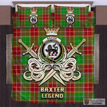 Baxter Modern Tartan Bedding Set with Clan Crest and the Golden Sword of Courageous Legacy