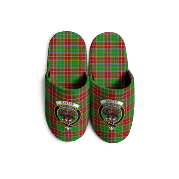 Baxter Modern Tartan Home Slippers with Family Crest