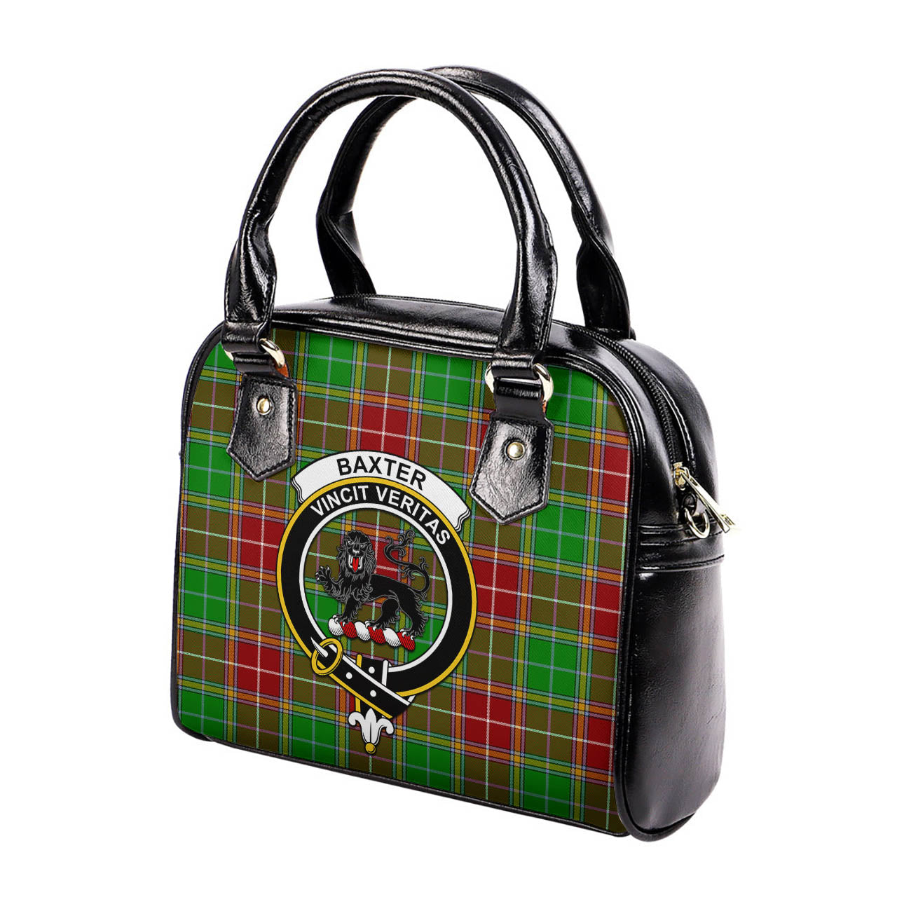 Baxter Modern Tartan Shoulder Handbags with Family Crest - Tartanvibesclothing