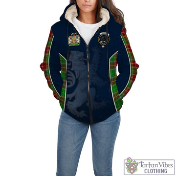 Baxter Modern Tartan Sherpa Hoodie with Family Crest and Lion Rampant Vibes Sport Style