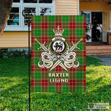 Baxter Modern Tartan Flag with Clan Crest and the Golden Sword of Courageous Legacy