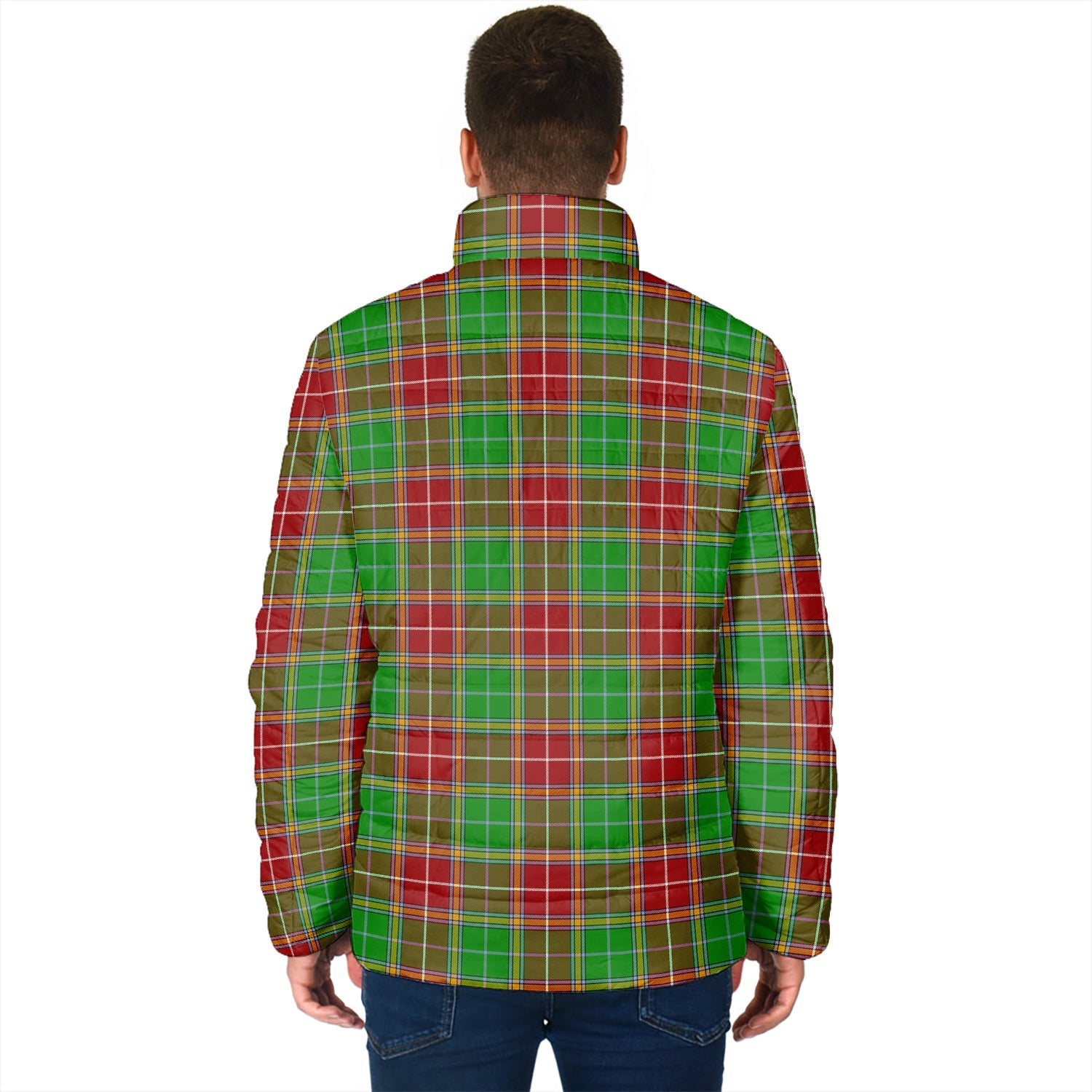 Baxter Modern Tartan Padded Jacket with Family Crest - Tartanvibesclothing