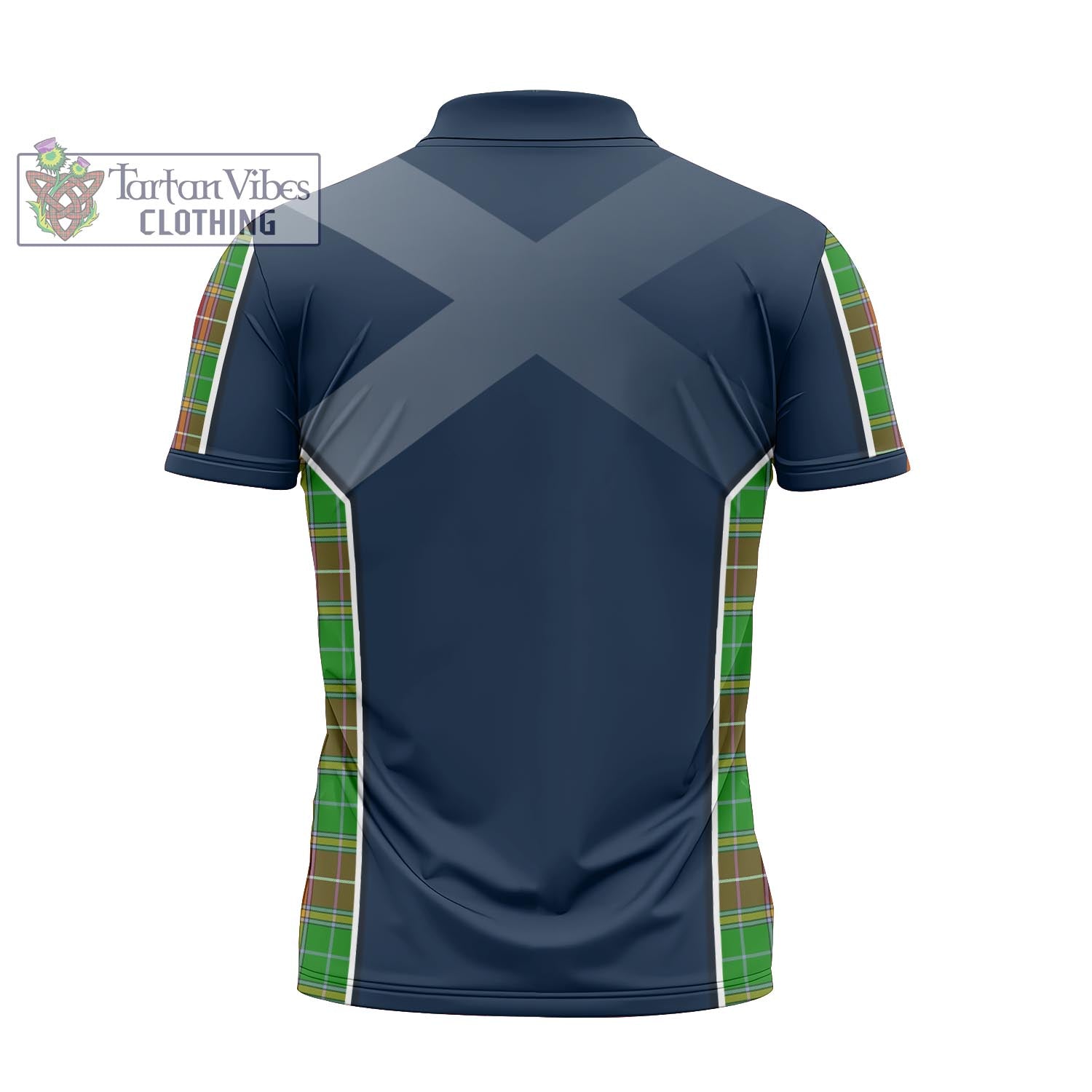 Tartan Vibes Clothing Baxter Modern Tartan Zipper Polo Shirt with Family Crest and Scottish Thistle Vibes Sport Style