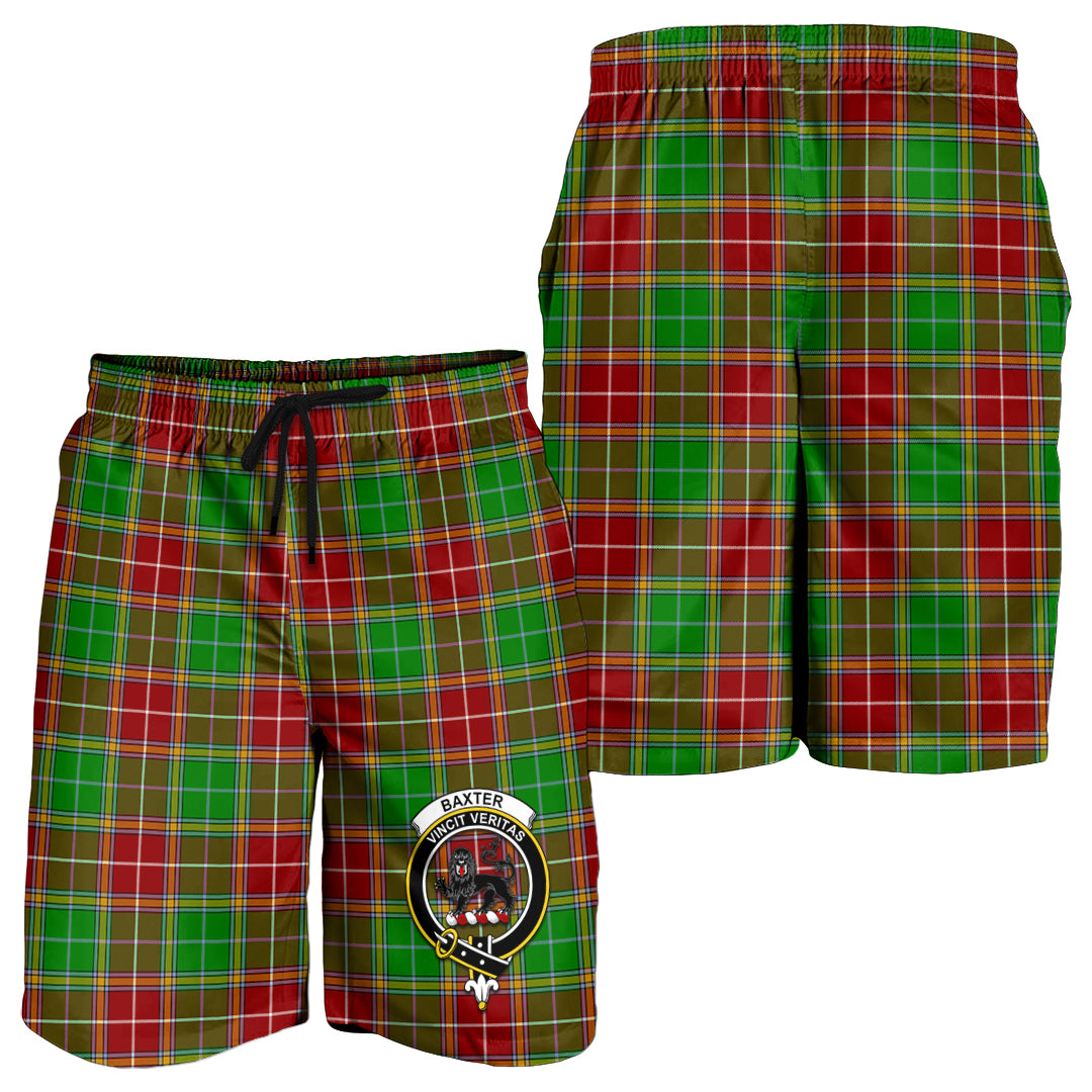 Baxter Modern Tartan Mens Shorts with Family Crest - Tartanvibesclothing