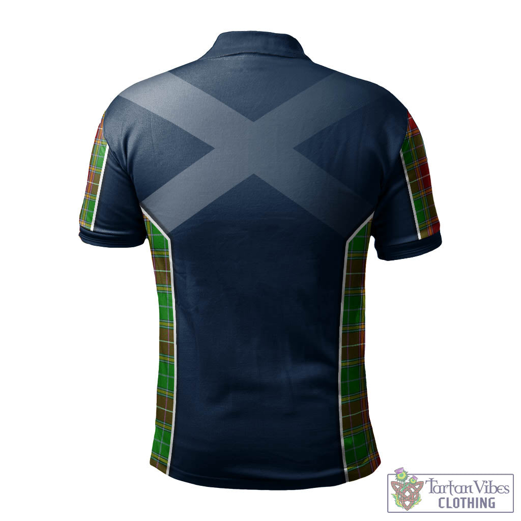 Tartan Vibes Clothing Baxter Modern Tartan Men's Polo Shirt with Family Crest and Scottish Thistle Vibes Sport Style