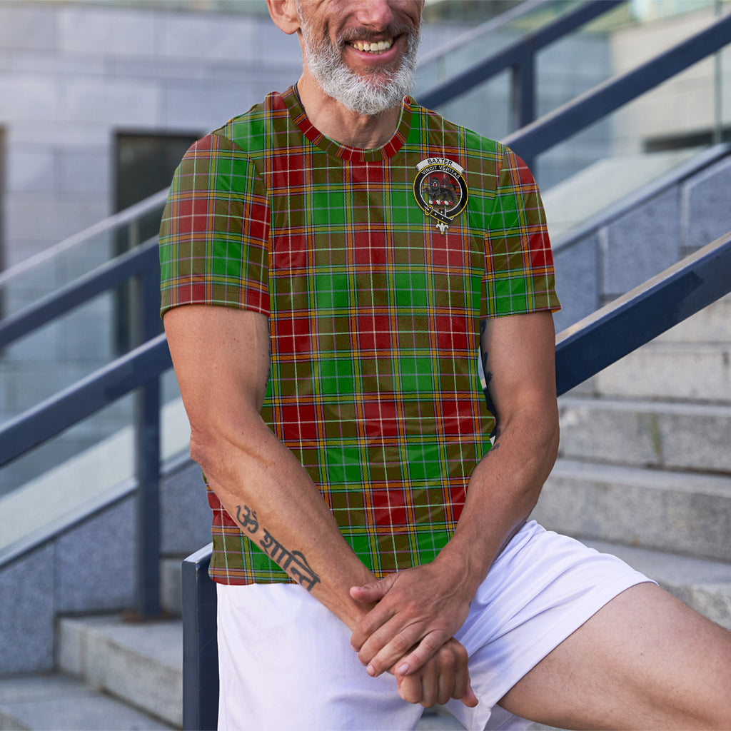Baxter Modern Tartan T-Shirt with Family Crest - Tartanvibesclothing