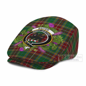 Baxter Scotland Tartan Crest Thistle Heritage Flat Cap, Jeff Cap