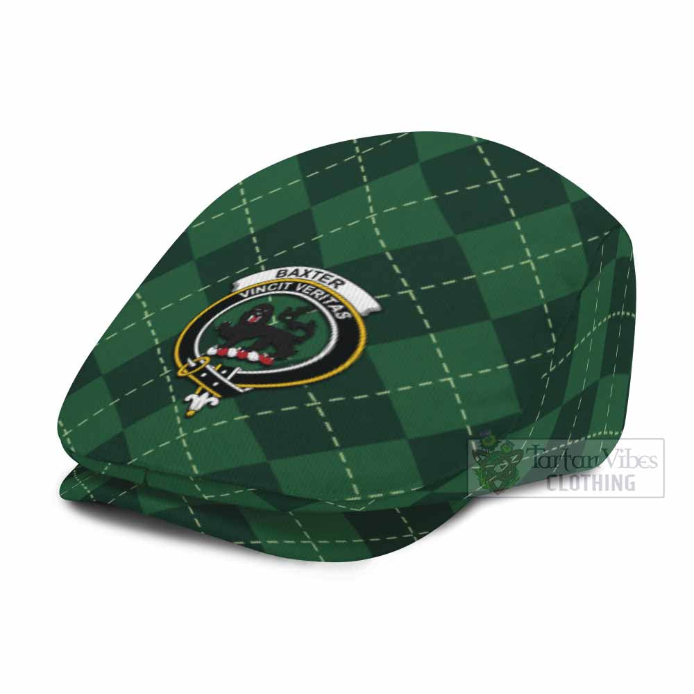 Baxter Scottish Family Crest Flat Cap Green Argyle Classic Style - Tartan Vibes Clothing