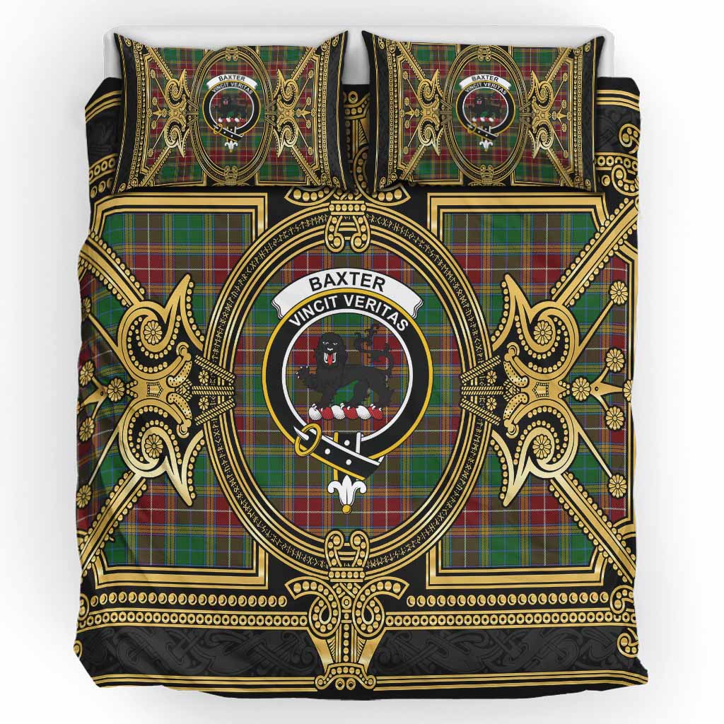 Baxter Scottish Tartan Crest Bedding Set Royal Stylized