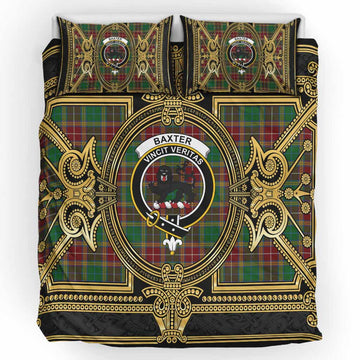 Baxter Scottish Tartan Crest Bedding Set Royal Stylized