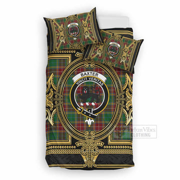 Baxter Scottish Tartan Crest Bedding Set Royal Stylized