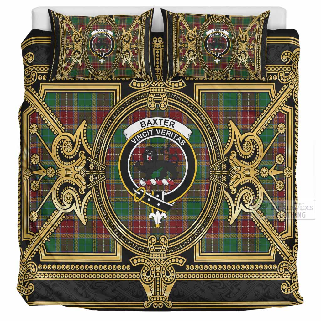 Baxter Scottish Tartan Crest Bedding Set Royal Stylized