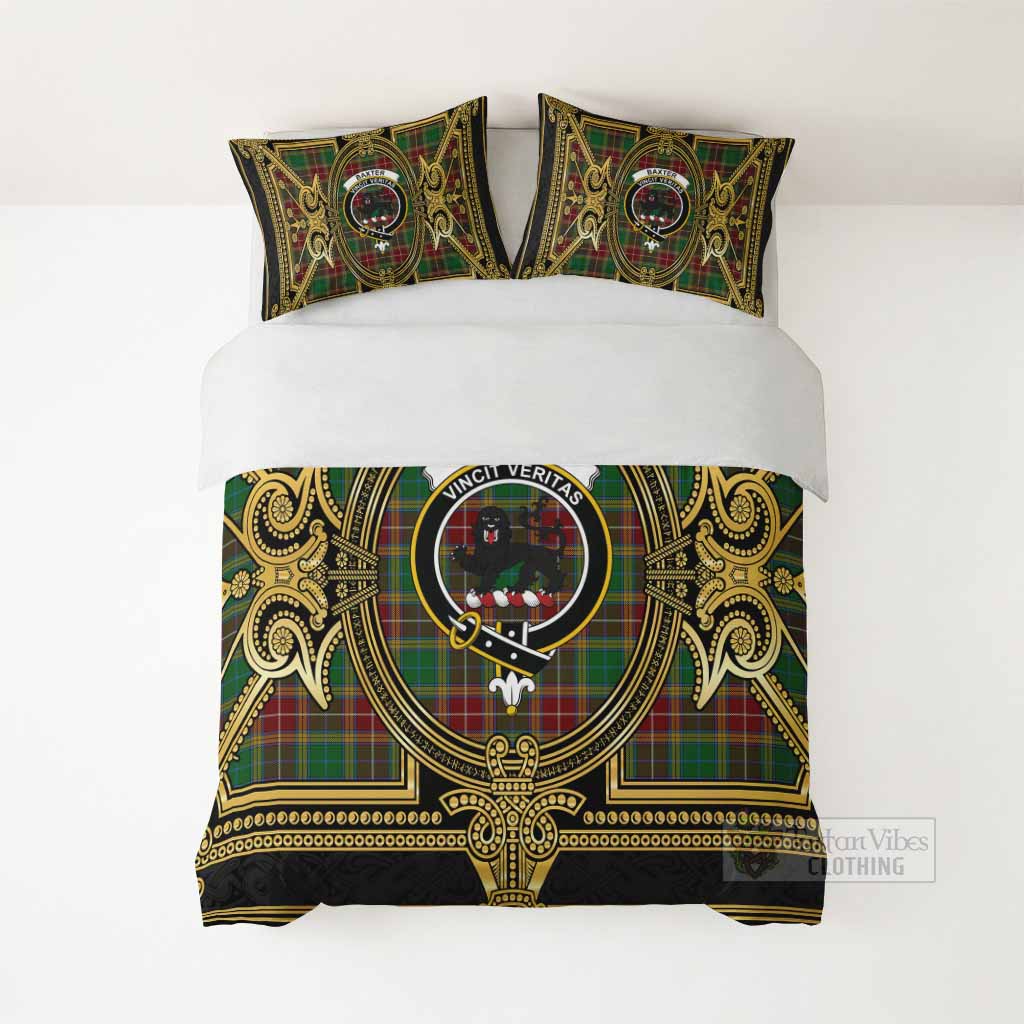 Baxter Scottish Tartan Crest Bedding Set Royal Stylized