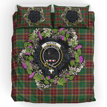 Baxter Scottish Tartan White Heather With Thistle Bedding Set Beir Buaidh!
