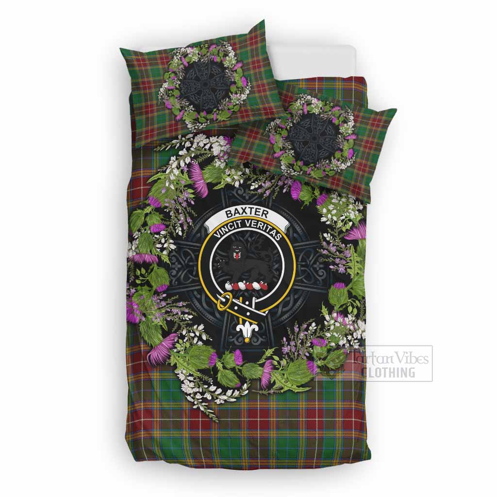 Baxter Scottish Tartan White Heather With Thistle Bedding Set Beir Buaidh! UK Bedding Set UK Double 79*79 inch - Tartan Vibes Clothing