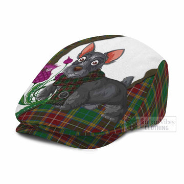 Baxter Scottish Terrier Tartan Flat Cap, Jeff Cap Thistle Heritage Art