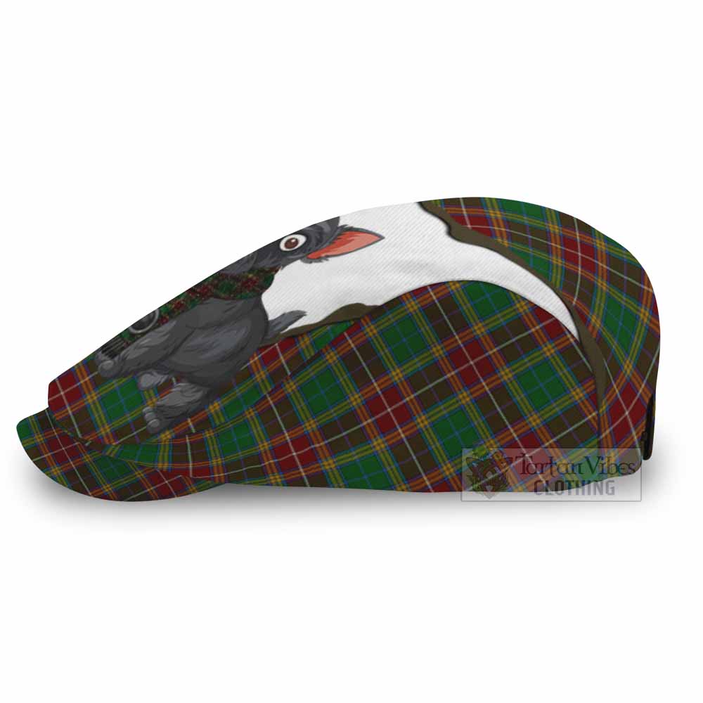 Baxter Scottish Terrier Tartan Flat Cap, Jeff Cap Thistle Heritage Art - Tartan Vibes Clothing