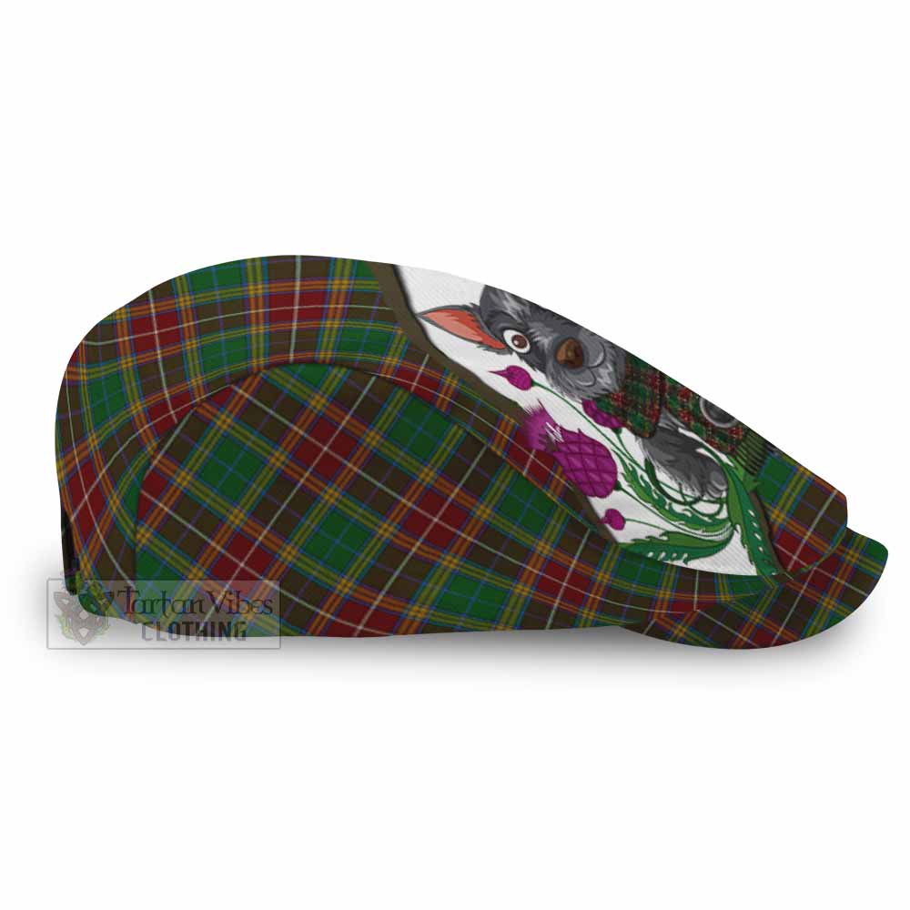 Baxter Scottish Terrier Tartan Flat Cap, Jeff Cap Thistle Heritage Art - Tartan Vibes Clothing