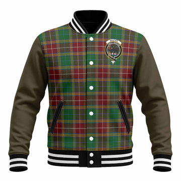 Baxter Tartan Accent Baseball Jacket with Family Crest